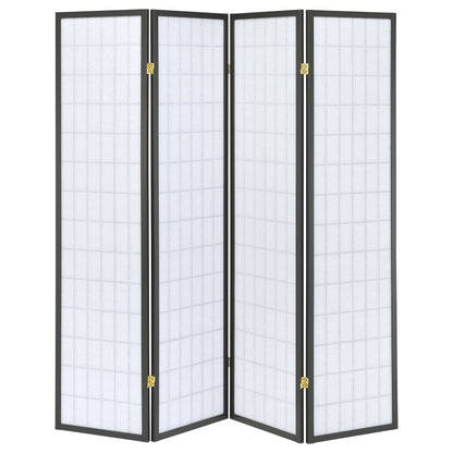 Roberto 4-panel Folding Screen Dark Grey and White