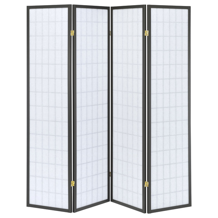 Roberto 4-panel Folding Screen Dark Grey and White