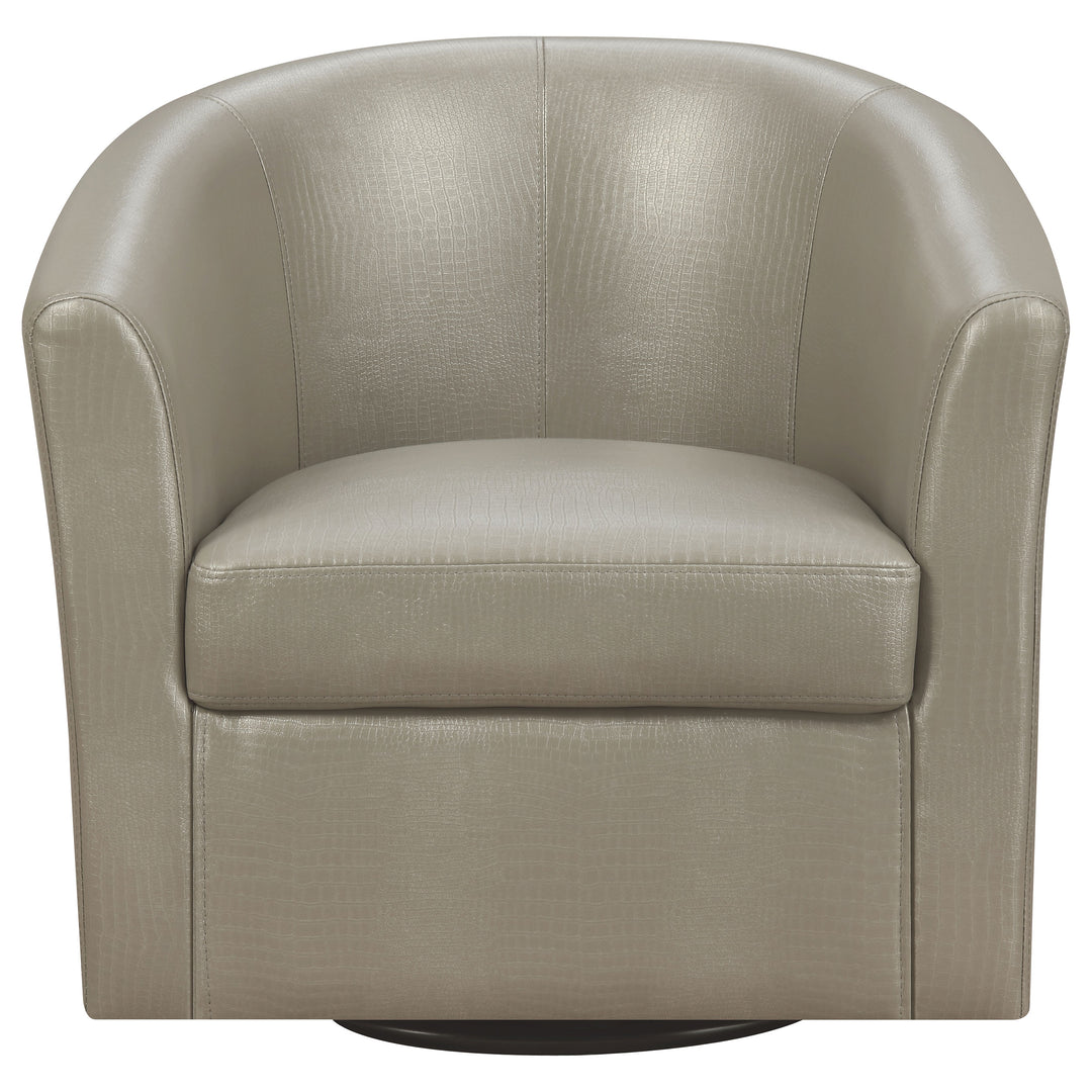 Turner Upholstery Sloped Arm Accent Swivel Chair Champagne