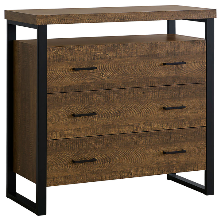 Thompson 3-drawer Accent Cabinet Rustic Amber