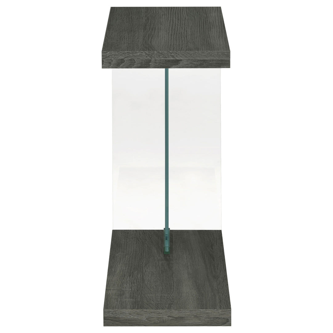 Colby Accent Table Weathered Grey and Clear