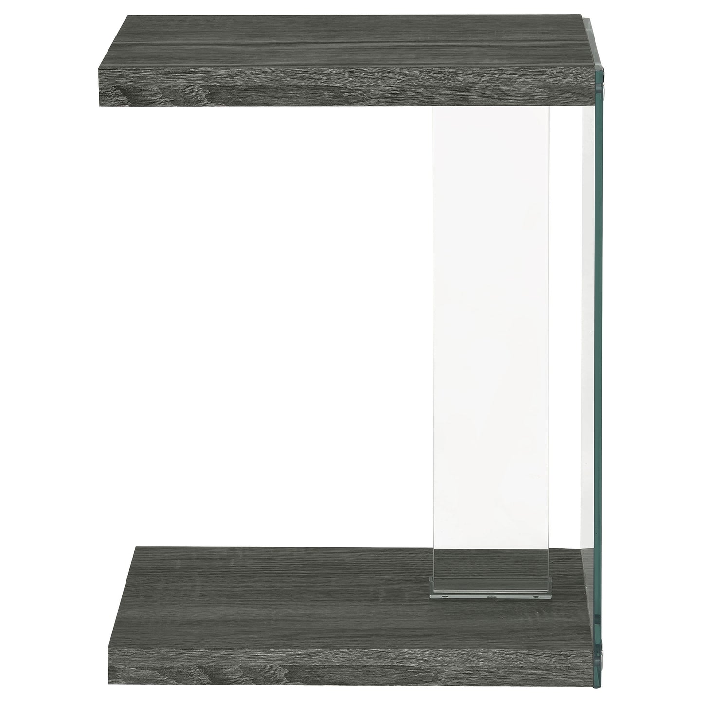 Colby Accent Table Weathered Grey and Clear