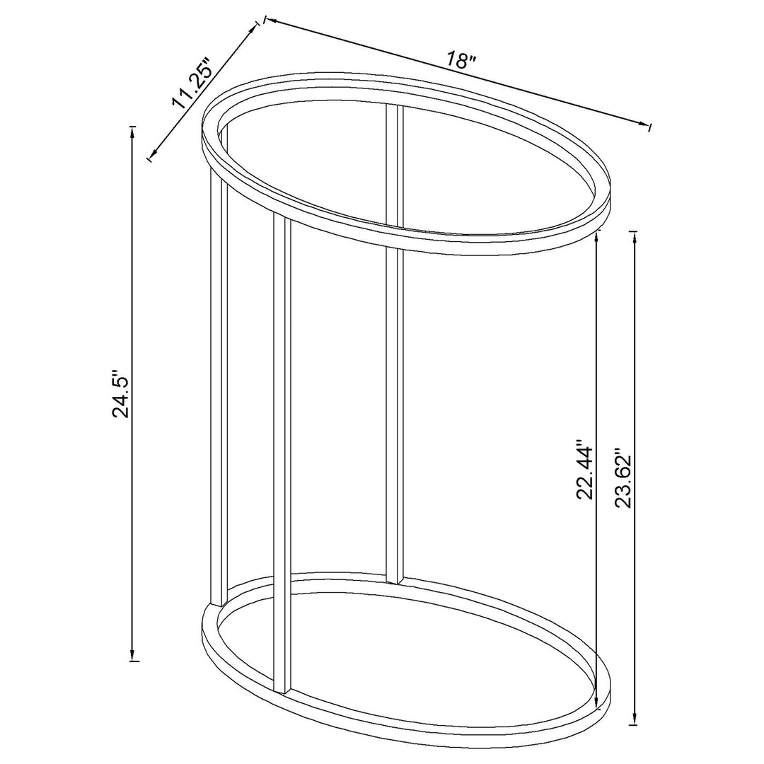 Kyle Oval Snack Table Chrome and Clear