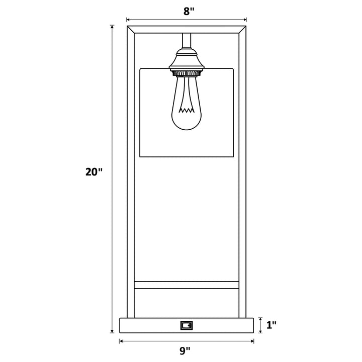 Shoto Glass Shade Table Lamp Black