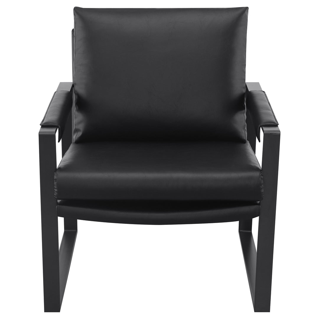 Rosalind Upholstered Track Arms Accent Chair Black and Gummetal