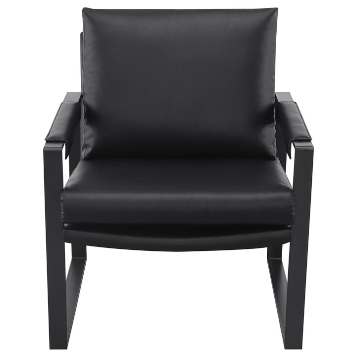 Rosalind Upholstered Track Arms Accent Chair Black and Gummetal