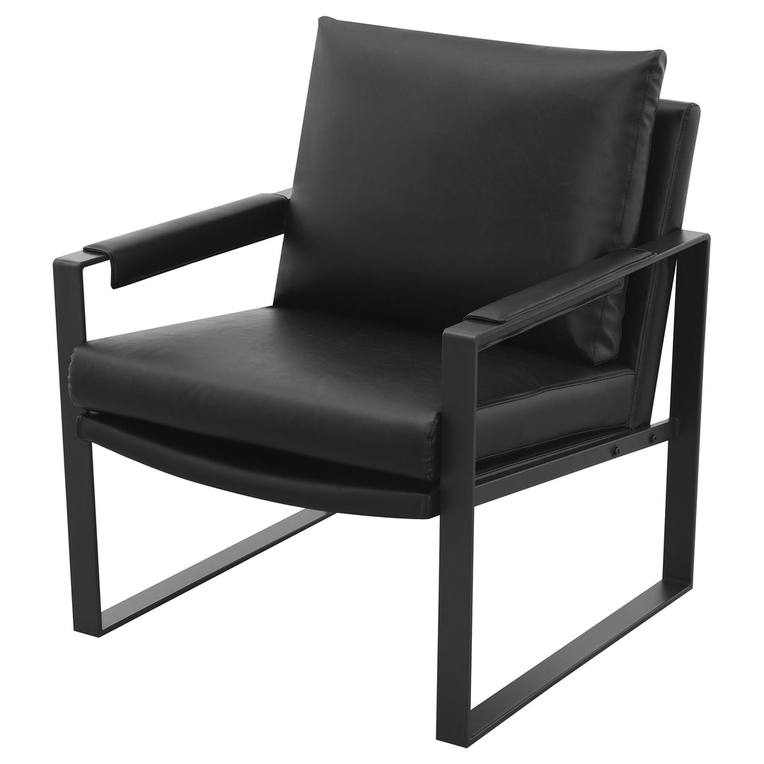 Rosalind Upholstered Track Arms Accent Chair Black and Gummetal