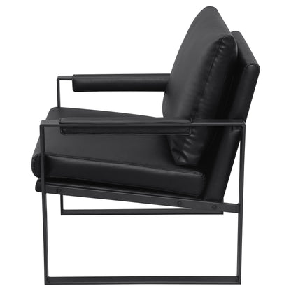 Rosalind Upholstered Track Arms Accent Chair Black and Gummetal