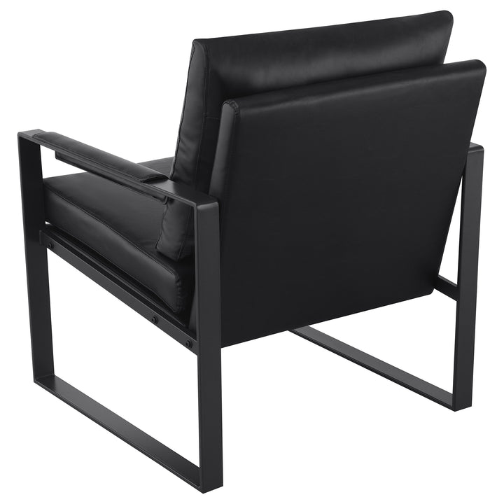 Rosalind Upholstered Track Arms Accent Chair Black and Gummetal