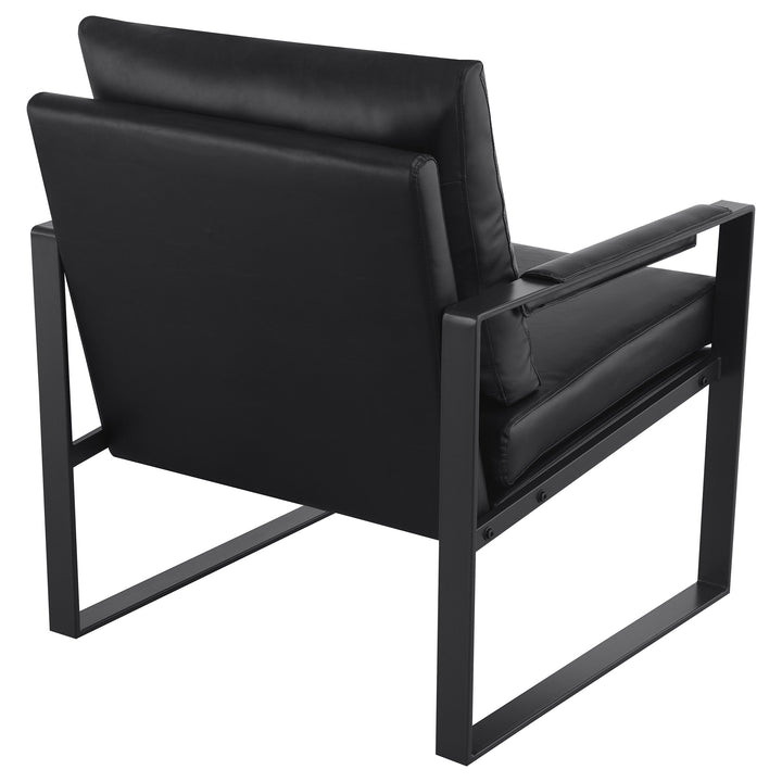 Rosalind Upholstered Track Arms Accent Chair Black and Gummetal