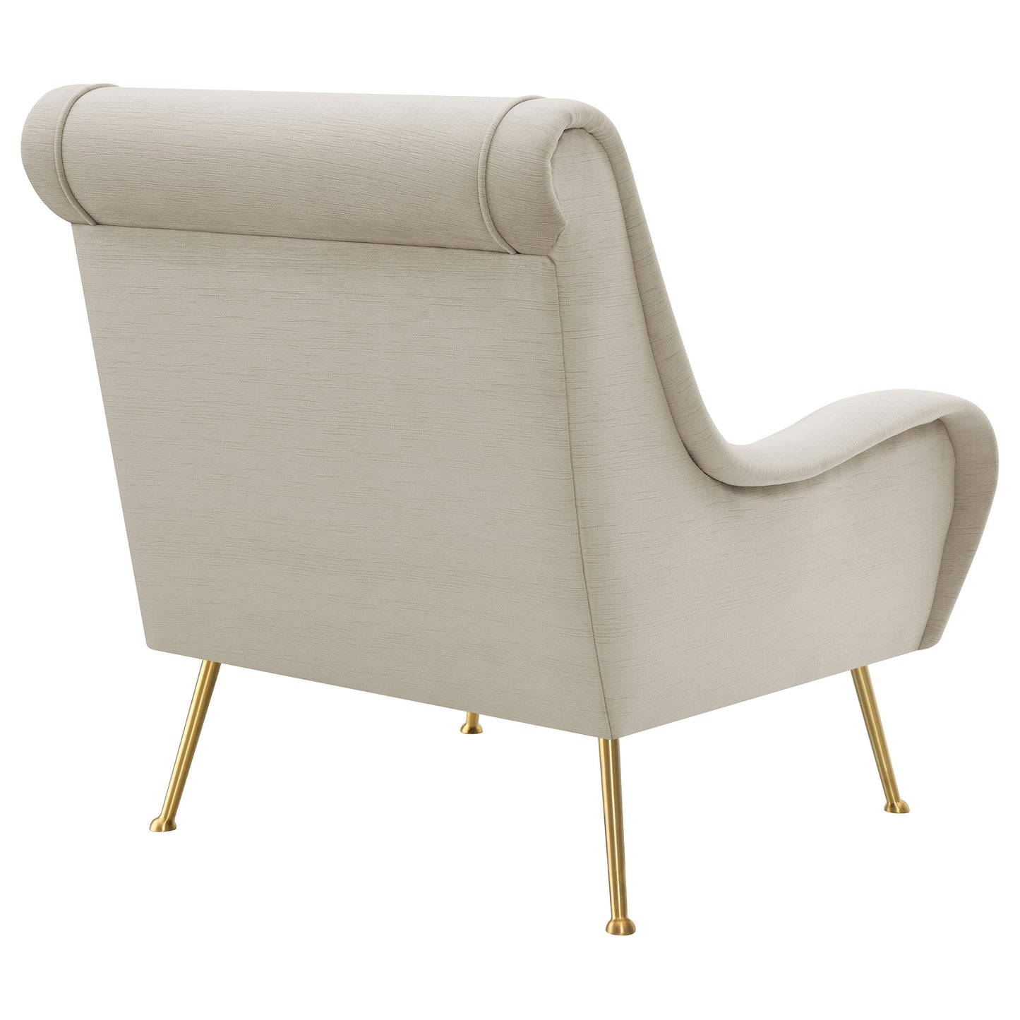 Ricci Upholstered Saddle Arms Accent Chair Stone and Gold