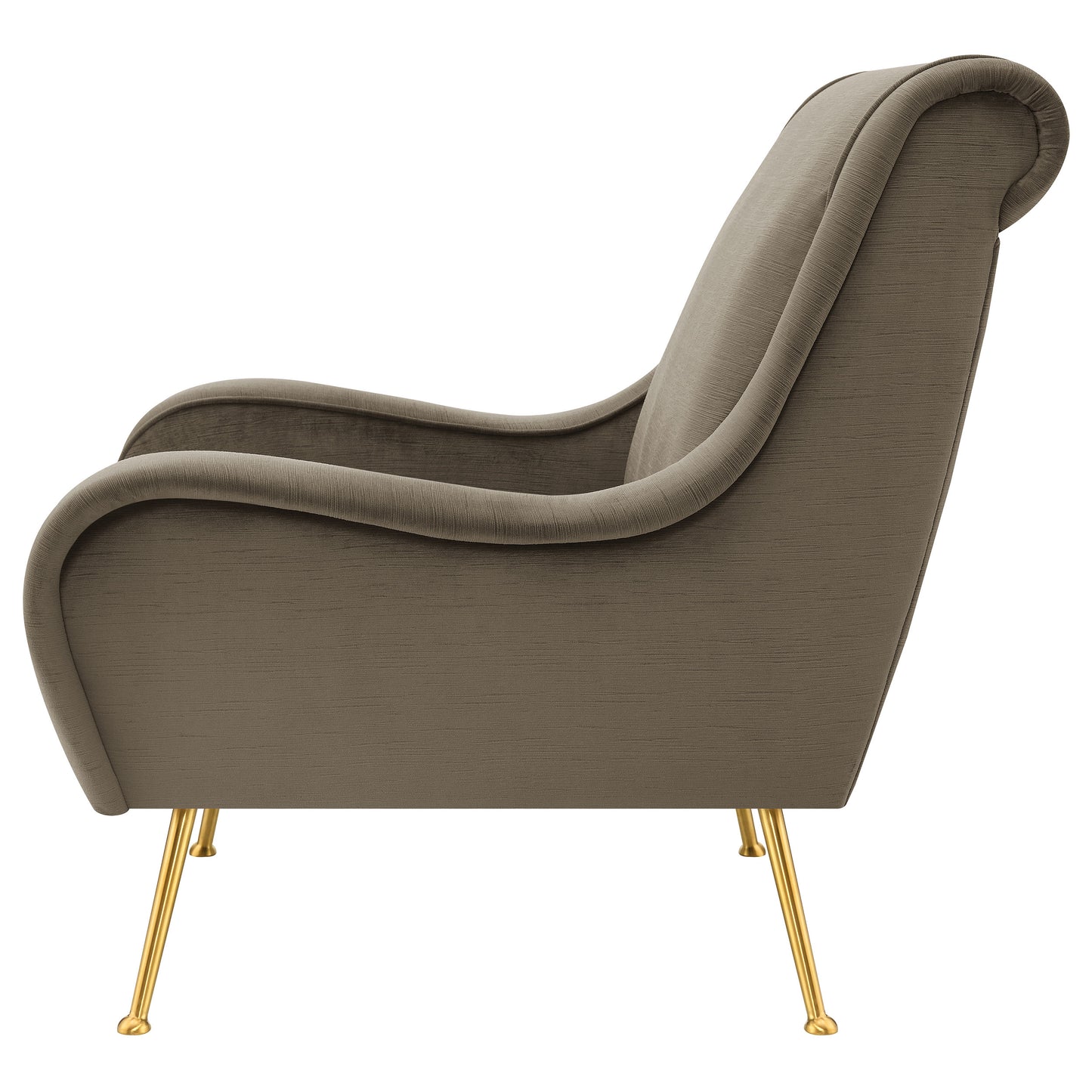 Ricci Upholstered Saddle Arms Accent Chair Truffle and Gold