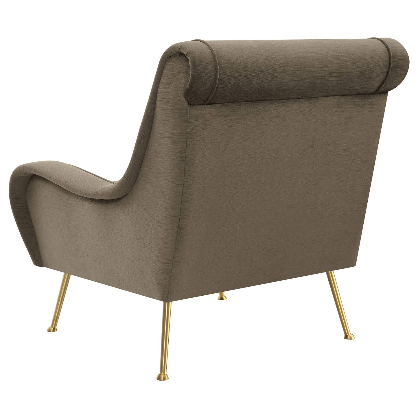 Ricci Upholstered Saddle Arms Accent Chair Truffle and Gold