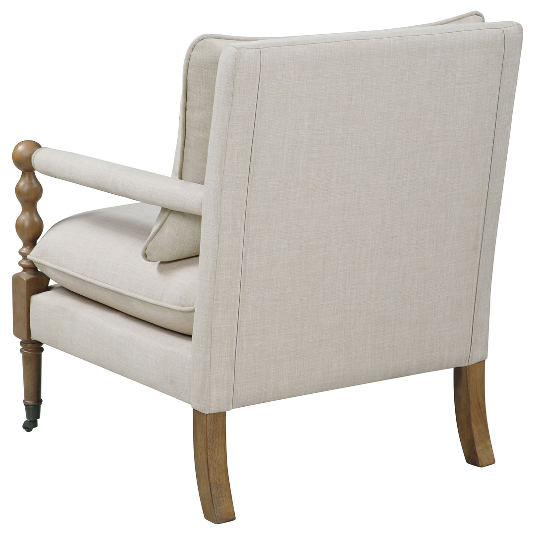 Dempsy Upholstered Accent Chair with Casters Beige