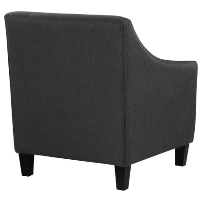 Liam Upholstered Sloped Arm Accent Club Chair Black