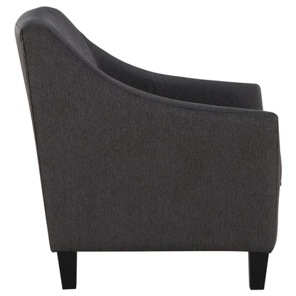 Liam Upholstered Sloped Arm Accent Club Chair Black