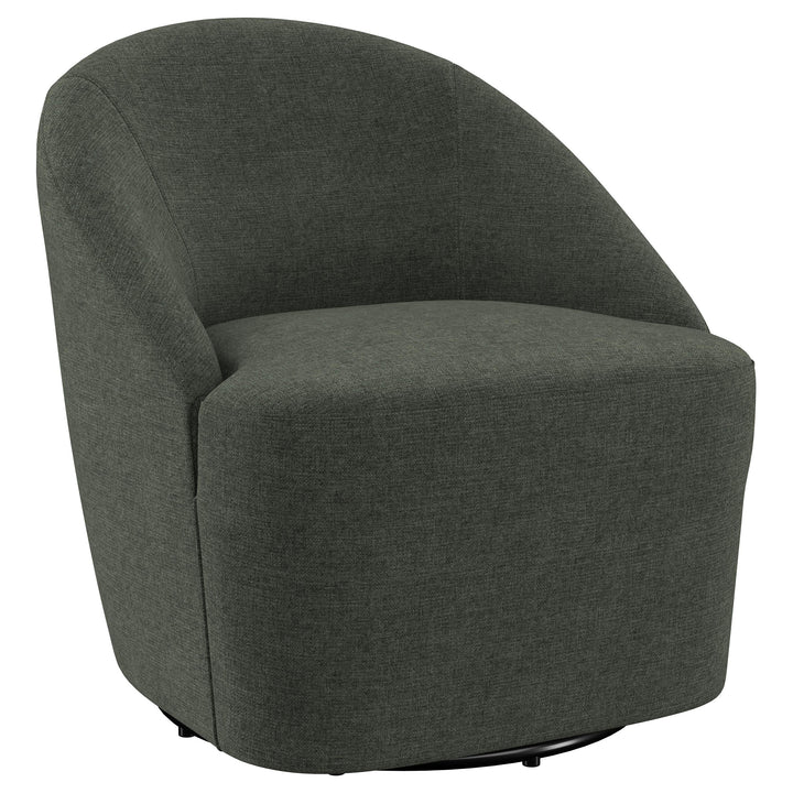 Leon Upholstered Accent Swivel Barrel Chair Hunter Green