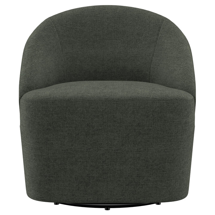 Leon Upholstered Accent Swivel Barrel Chair Hunter Green