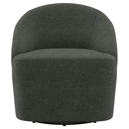 Leon Upholstered Accent Swivel Barrel Chair Hunter Green