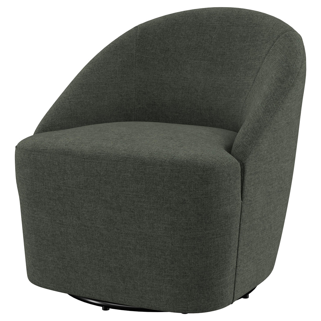 Leon Upholstered Accent Swivel Barrel Chair Hunter Green