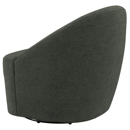 Leon Upholstered Accent Swivel Barrel Chair Hunter Green