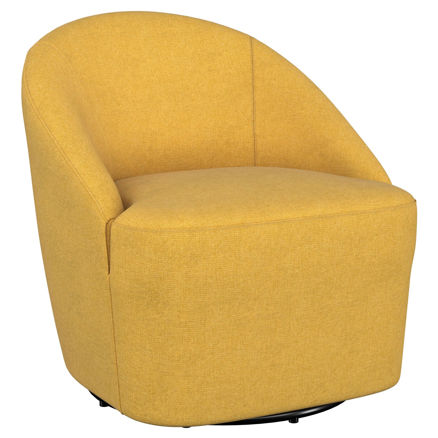 Leon Upholstered Accent Swivel Barrel Chair Mustard Yellow