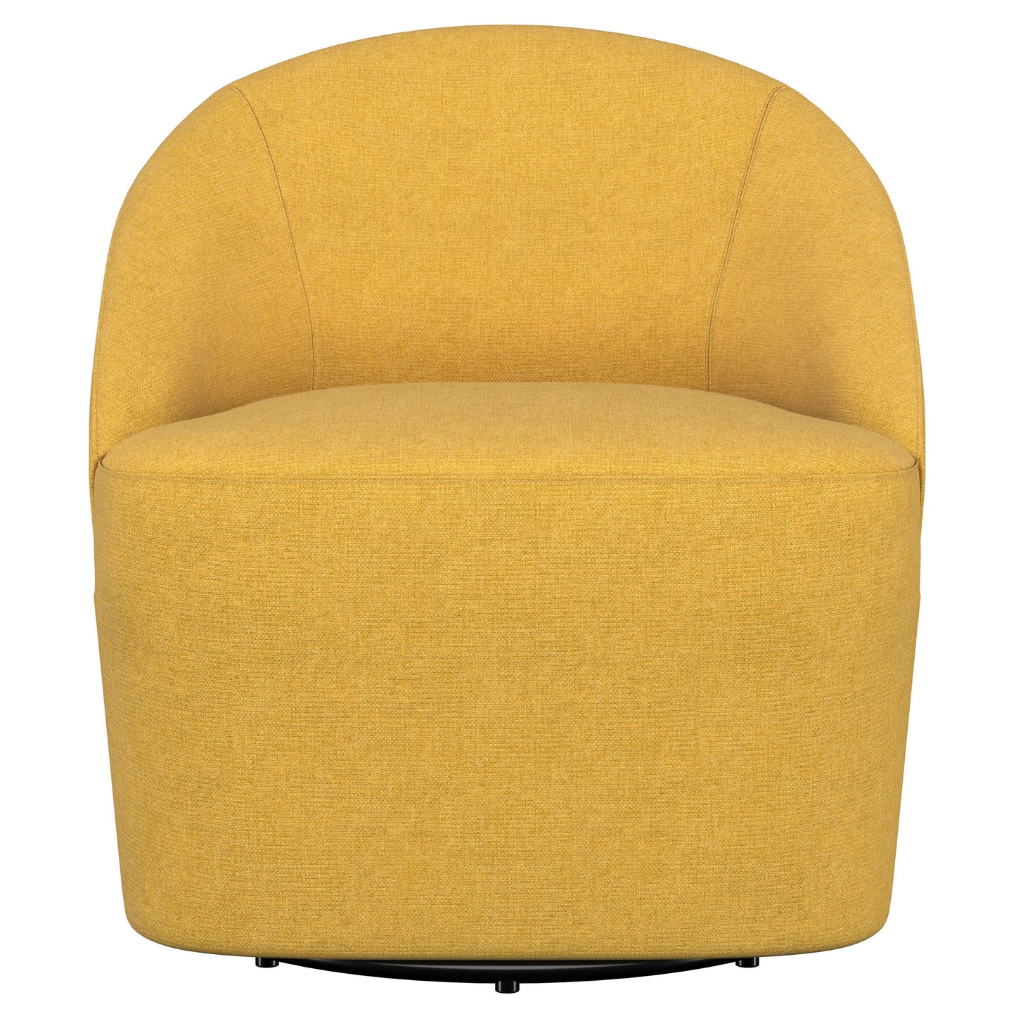 Leon Upholstered Accent Swivel Barrel Chair Mustard Yellow