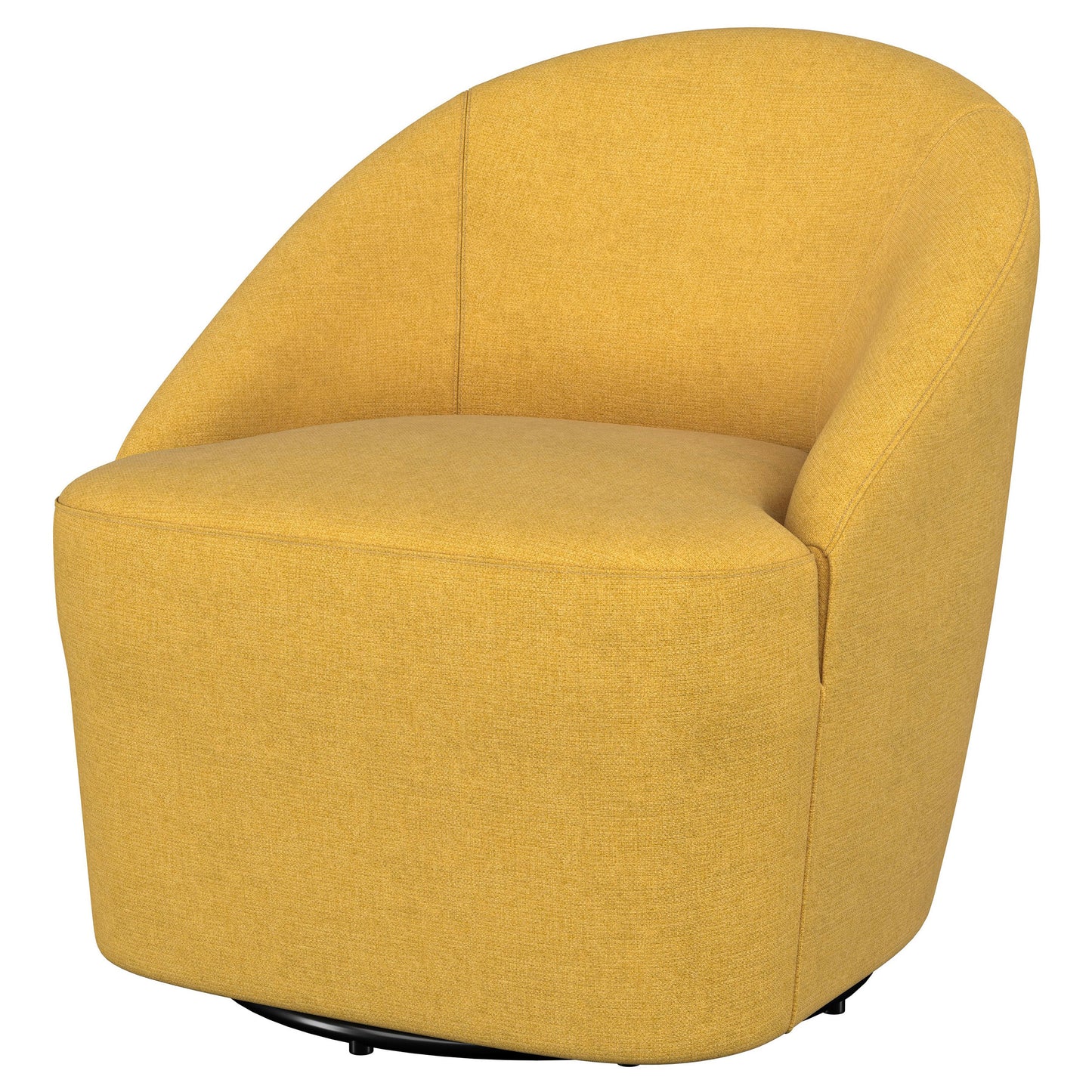 Leon Upholstered Accent Swivel Barrel Chair Mustard Yellow