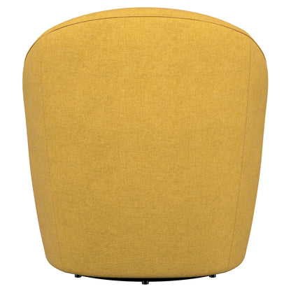 Leon Upholstered Accent Swivel Barrel Chair Mustard Yellow