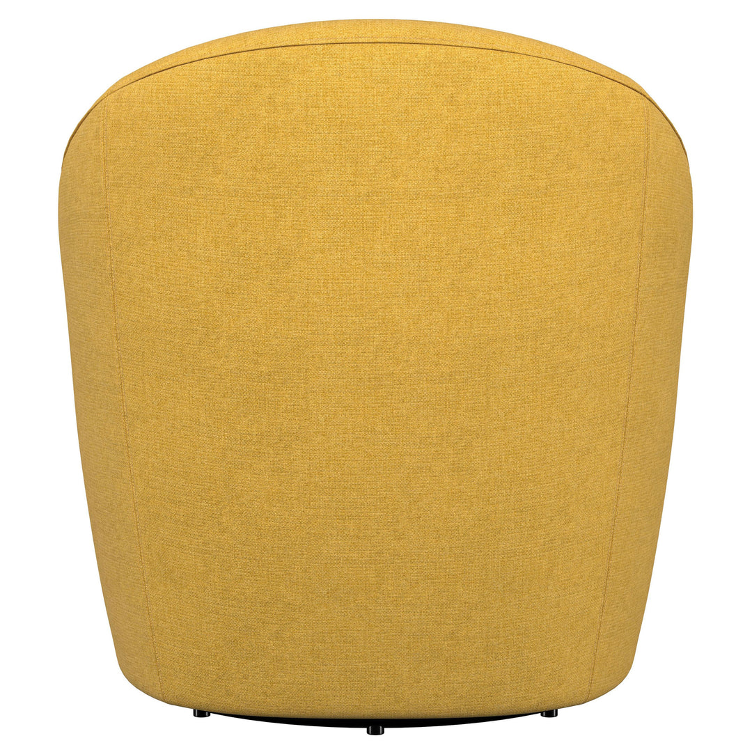 Leon Upholstered Accent Swivel Barrel Chair Mustard Yellow