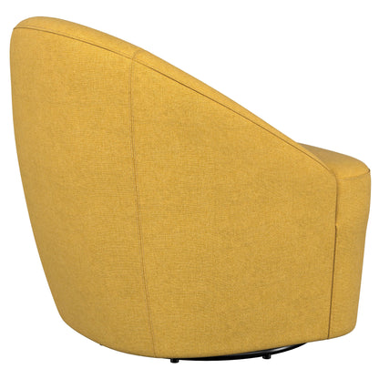 Leon Upholstered Accent Swivel Barrel Chair Mustard Yellow