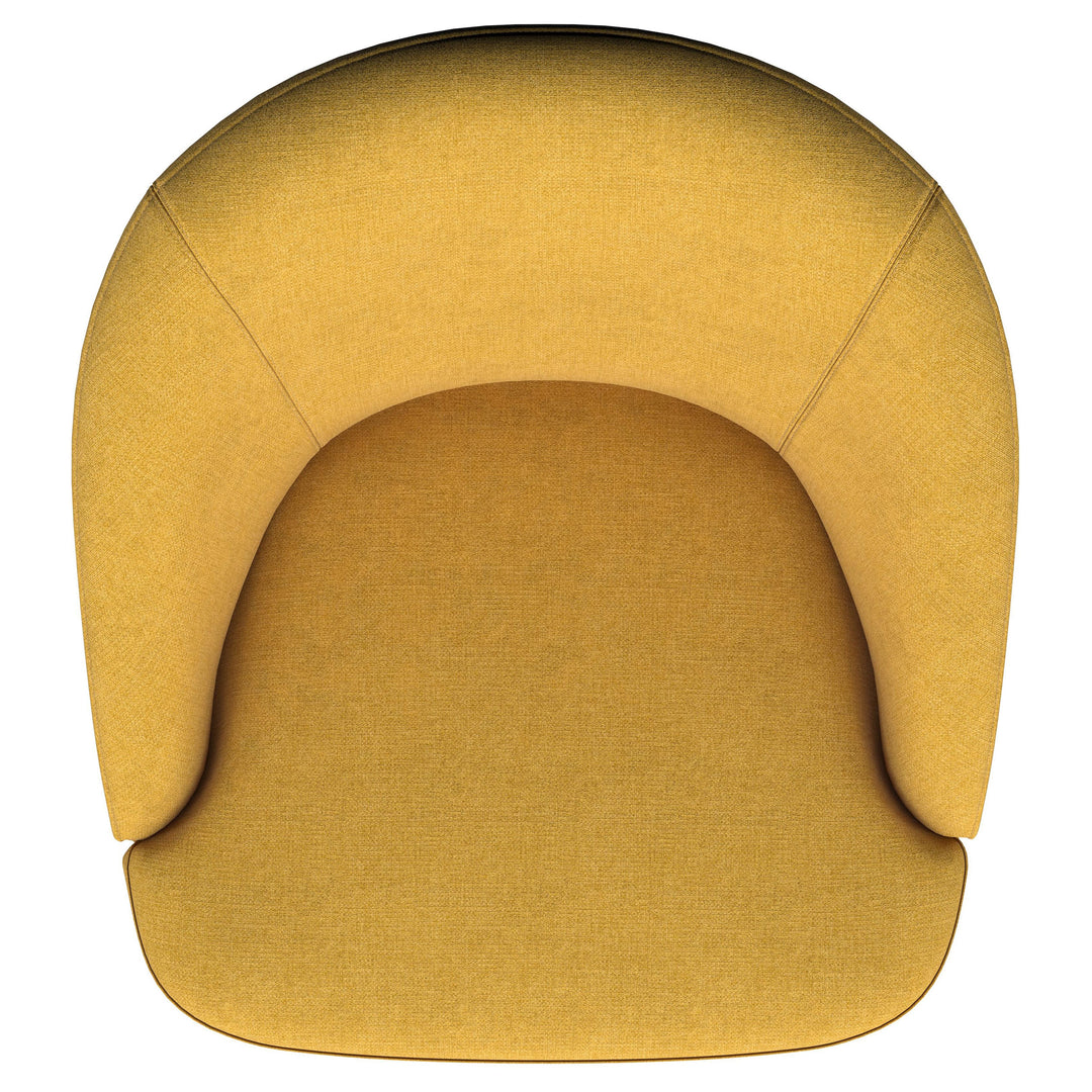 Leon Upholstered Accent Swivel Barrel Chair Mustard Yellow