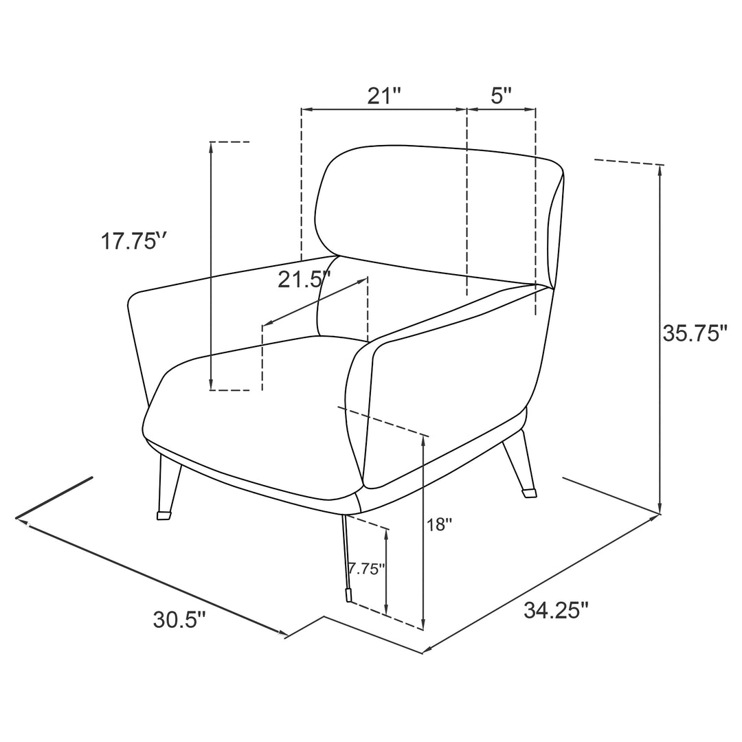 Andrea Heavy Duty High Back Accent Chair Grey