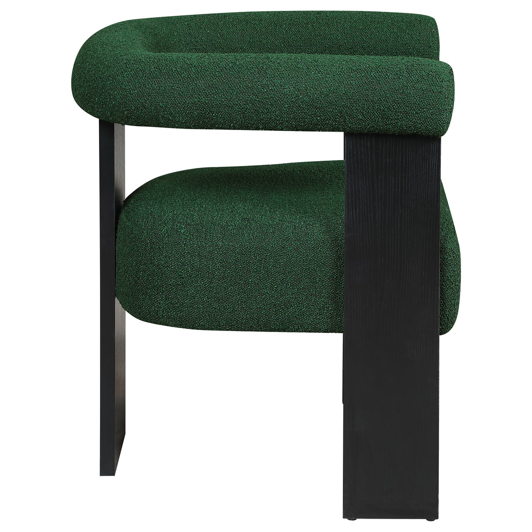 Ramona Boucle Upholstered Accent Side Chair Green and Black