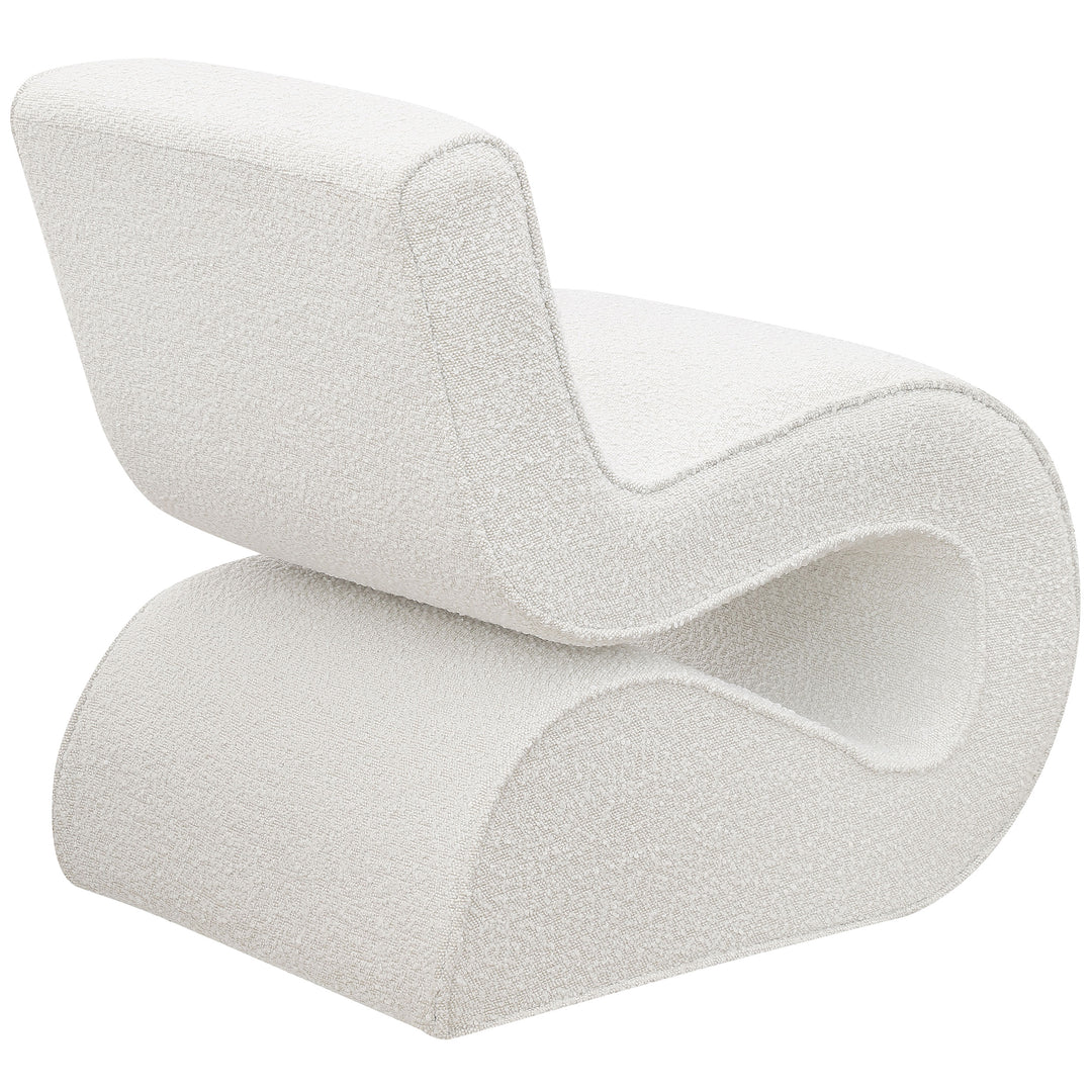 Ronea Boucle Upholstered Armless Curved Accent Chair Cream