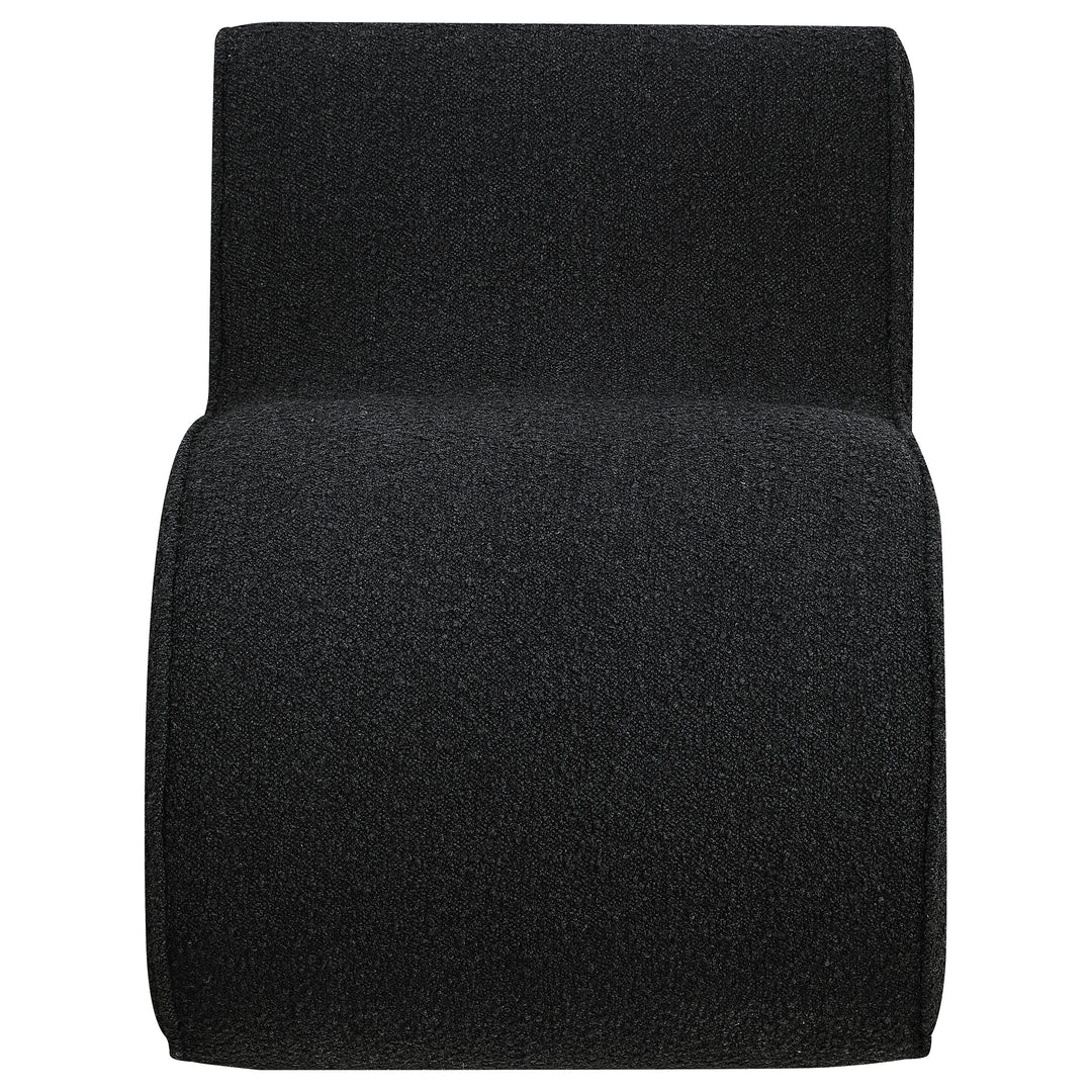 Ronea Boucle Upholstered Armless Curved Accent Chair Charcoal