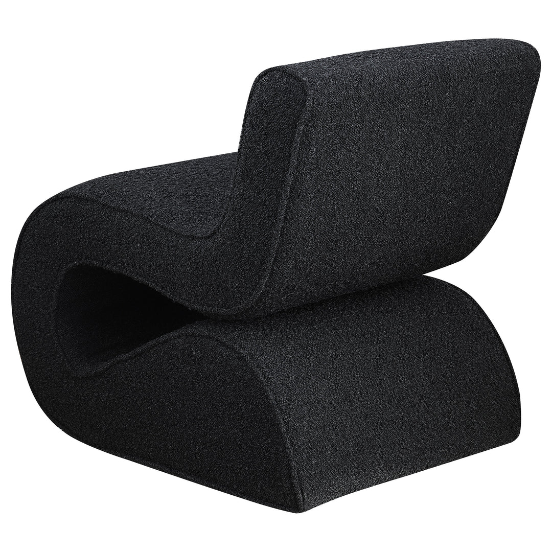 Ronea Boucle Upholstered Armless Curved Accent Chair Charcoal