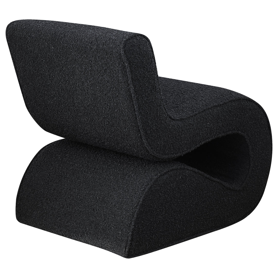 Ronea Boucle Upholstered Armless Curved Accent Chair Charcoal