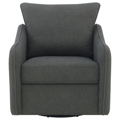 Madia Boucle Upholstered Swivel Glider Chair Charcoal Grey