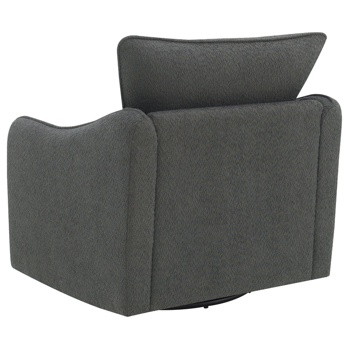 Madia Boucle Upholstered Swivel Glider Chair Charcoal Grey