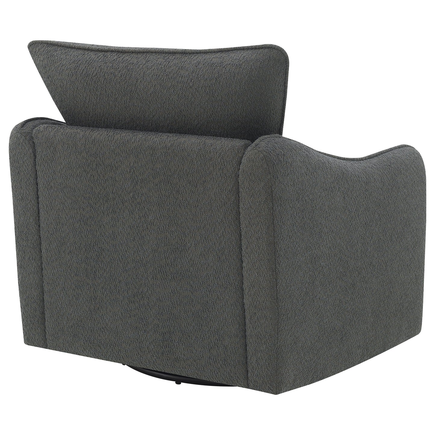 Madia Boucle Upholstered Swivel Glider Chair Charcoal Grey