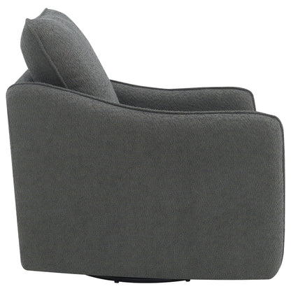 Madia Boucle Upholstered Swivel Glider Chair Charcoal Grey