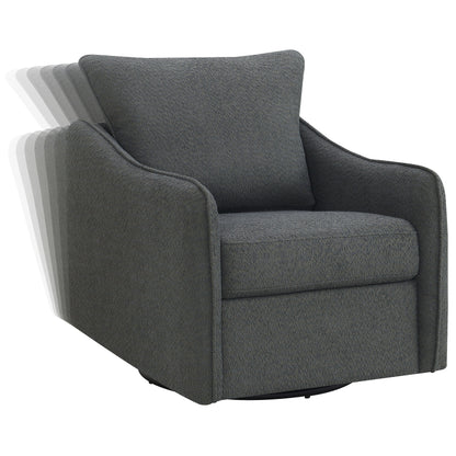 Madia Boucle Upholstered Swivel Glider Chair Charcoal Grey