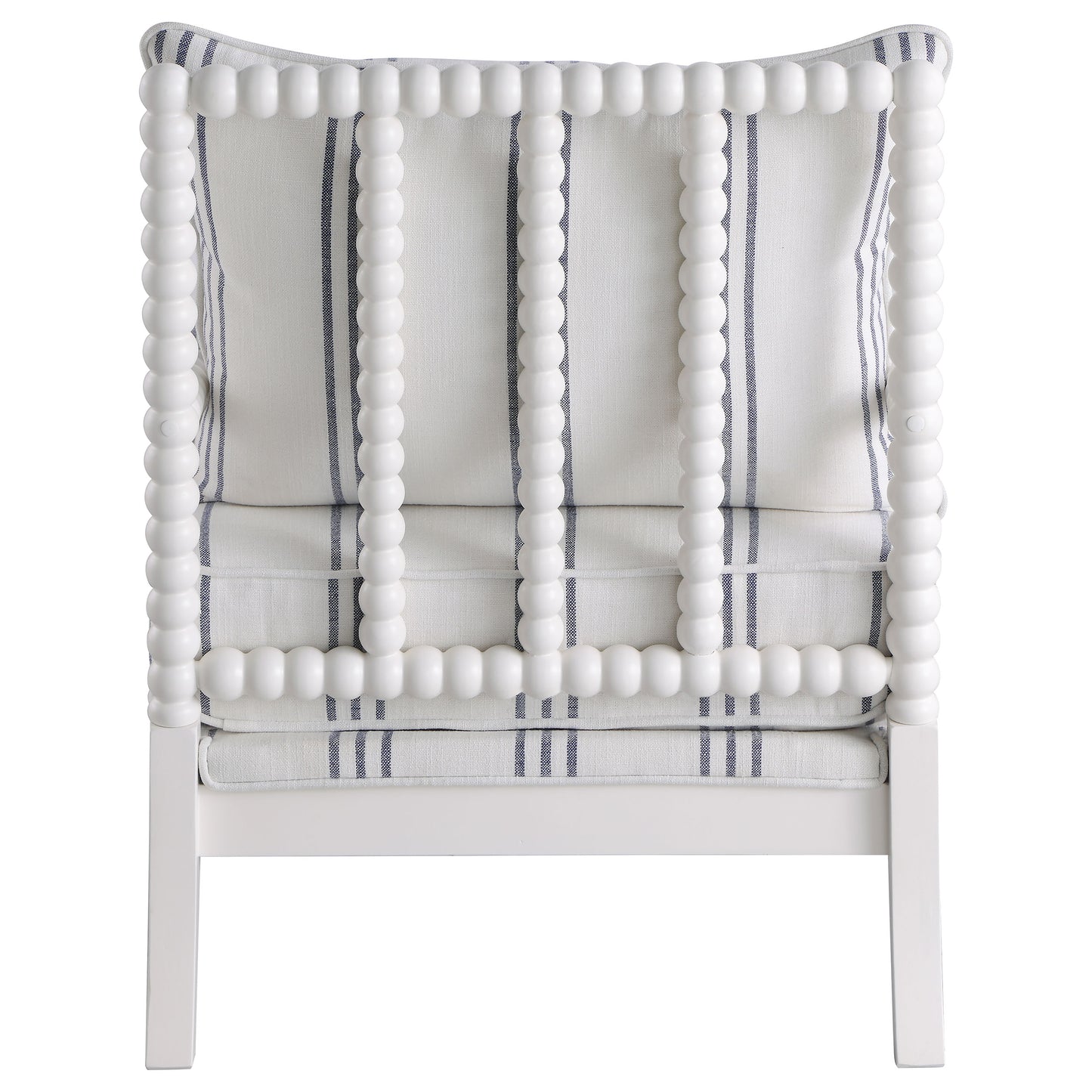 Blanchett Upholstered Accent Chair with Spindle Accent White and Navy