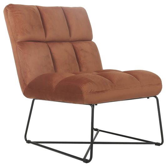 Lux Armless Upholstered Accent Chair Burnt Orange