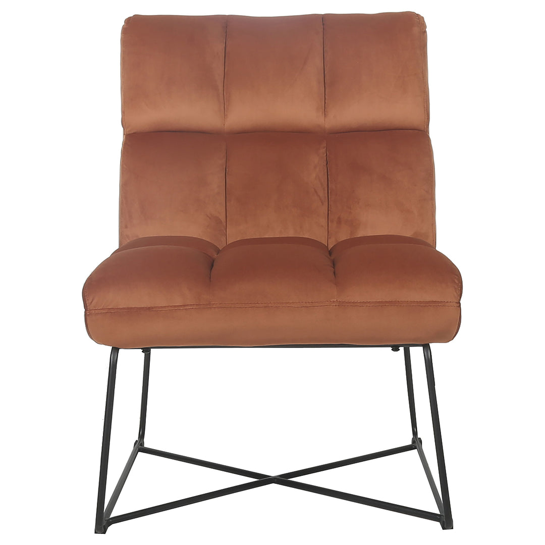 Lux Armless Upholstered Accent Chair Burnt Orange