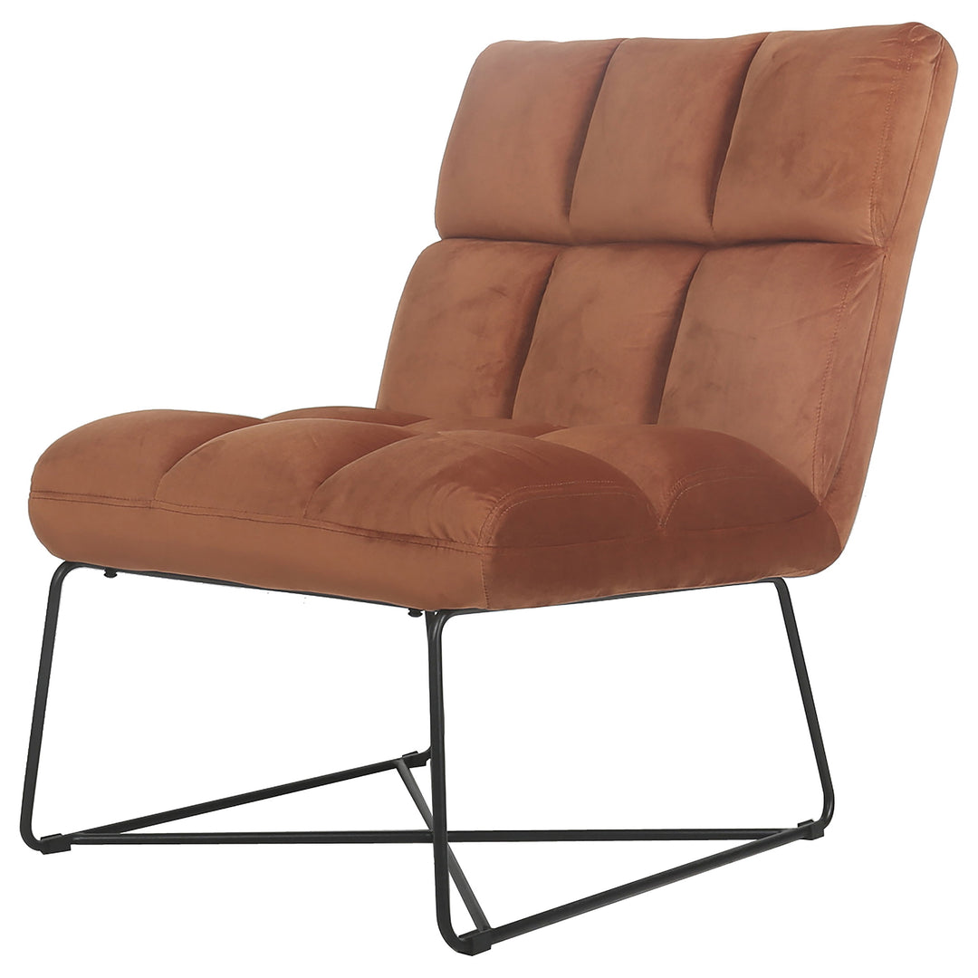 Lux Armless Upholstered Accent Chair Burnt Orange