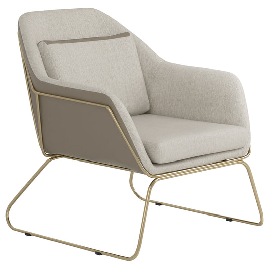 Cody Metal Sled Leg Accent Chair Beige