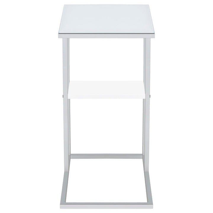 Daisy 1-shelf Accent Table Chrome and White