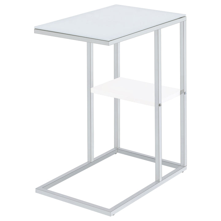 Daisy 1-shelf Accent Table Chrome and White